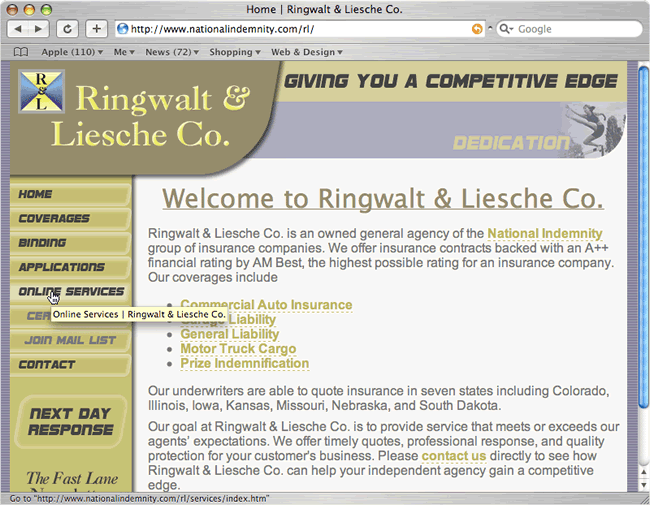 Ringwalt & Liesche Co. Main Page